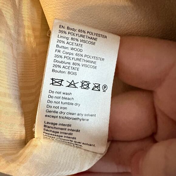 Nanushka Blair Side Button Vegan Leather Butter Soft Ivory Off White Blazer XS - Picture 5 of 10